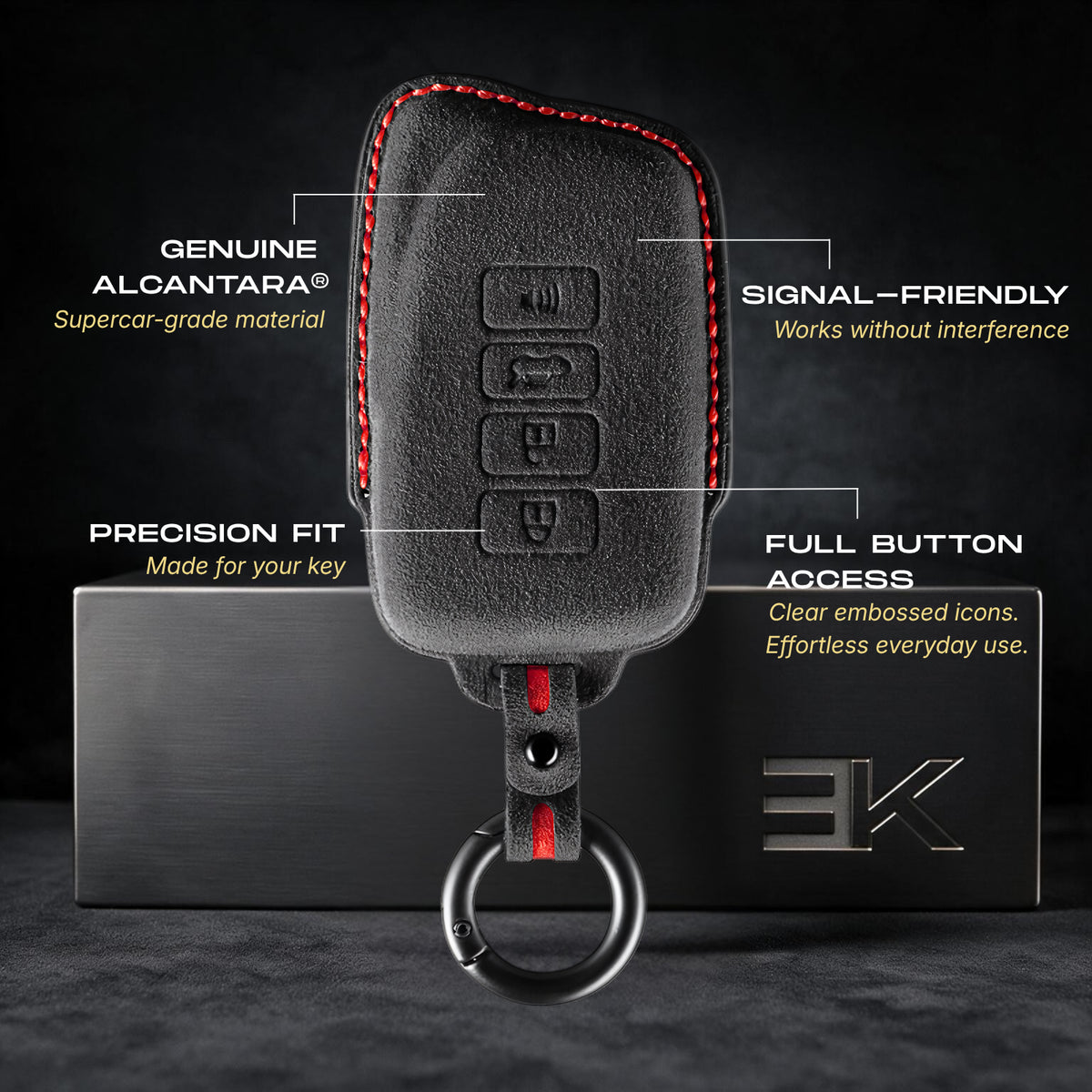 Etui Lexus — Oficjalna Alcántara® | LX, GX, LS & More (4 Buttons)
