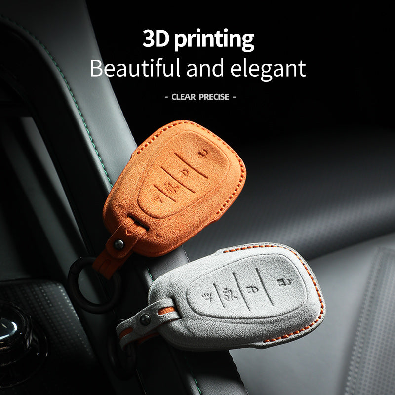 Chevrolet Key Fob Cover — Official Alcántara® | Camaro, Silverado, Tahoe, Suburban, Malibu, Equinox, Traverse, Corvette & More (4 Buttons)