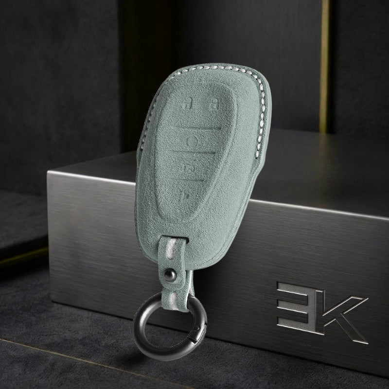 Chevrolet & GMC Key Fob Cover — Official Alcántara® | Camaro, Silverado, Tahoe, Suburban, Malibu, Equinox, Traverse, Corvette & More (5 Buttons)