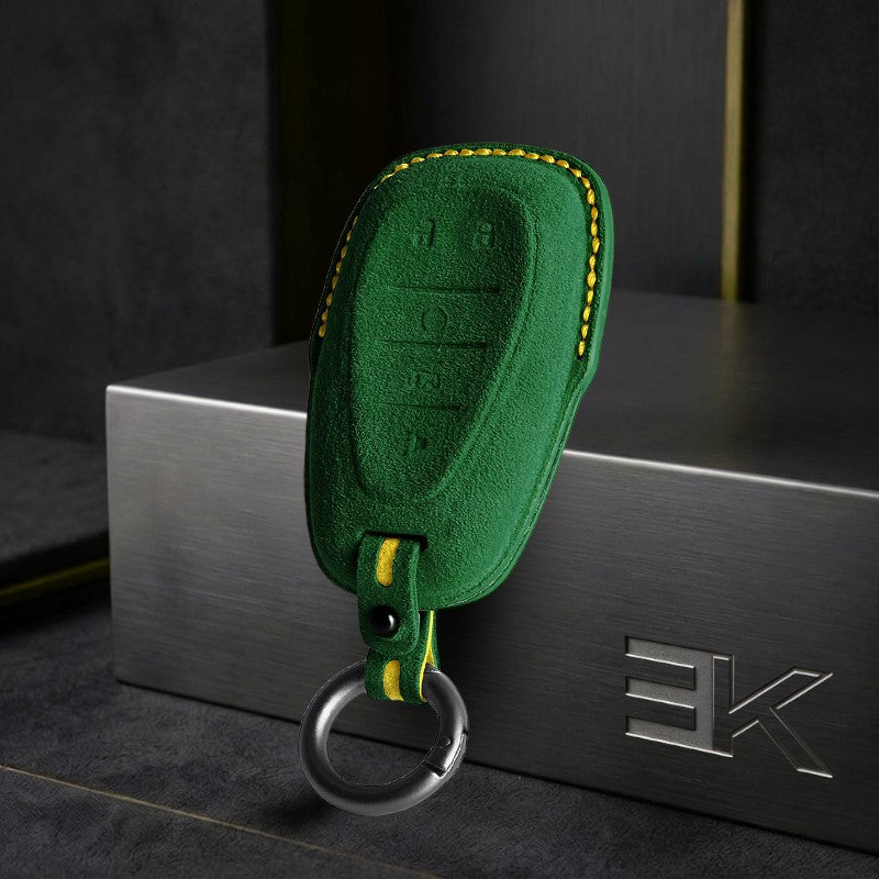 Chevrolet & GMC Key Fob Cover — Official Alcántara® | Camaro, Silverado, Tahoe, Suburban, Malibu, Equinox, Traverse, Corvette & More (5 Buttons)