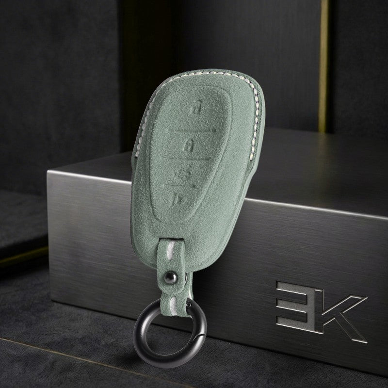 Chevrolet Key Fob Cover — Official Alcántara® | Camaro, Silverado, Tahoe, Suburban, Malibu, Equinox, Traverse, Corvette & More (4 Buttons)