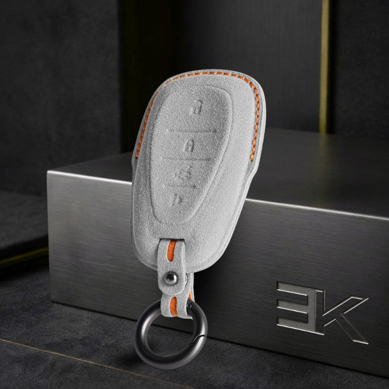 Chevrolet Key Fob Cover — Official Alcántara® | Camaro, Silverado, Tahoe, Suburban, Malibu, Equinox, Traverse, Corvette & More (4 Buttons)