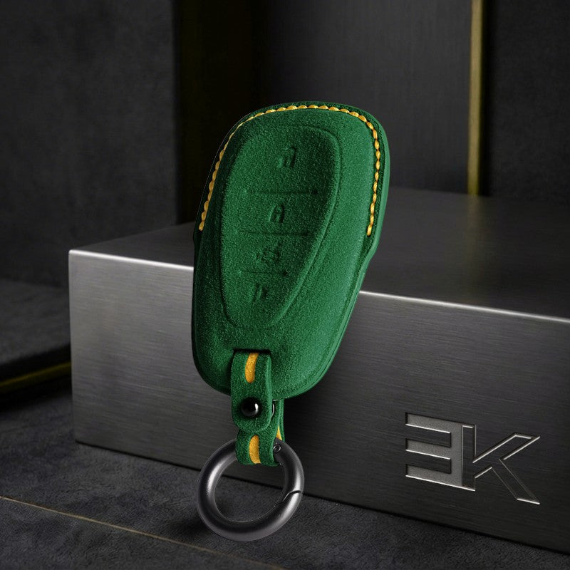 Chevrolet Key Fob Cover — Official Alcántara® | Camaro, Silverado, Tahoe, Suburban, Malibu, Equinox, Traverse, Corvette & More (4 Buttons)