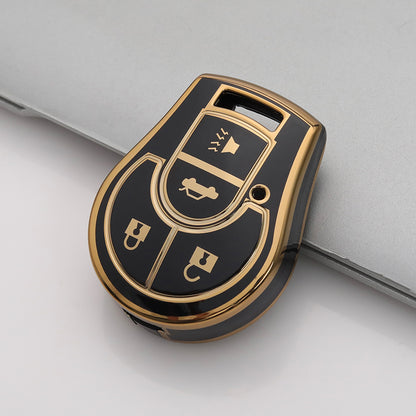 Étui pour Nissan Juke, Micra, Qashqai, March, Rogue, Maxima, Terrano, Cube, Pathfinder, Altima, Sentra, Tiida (4 Button)