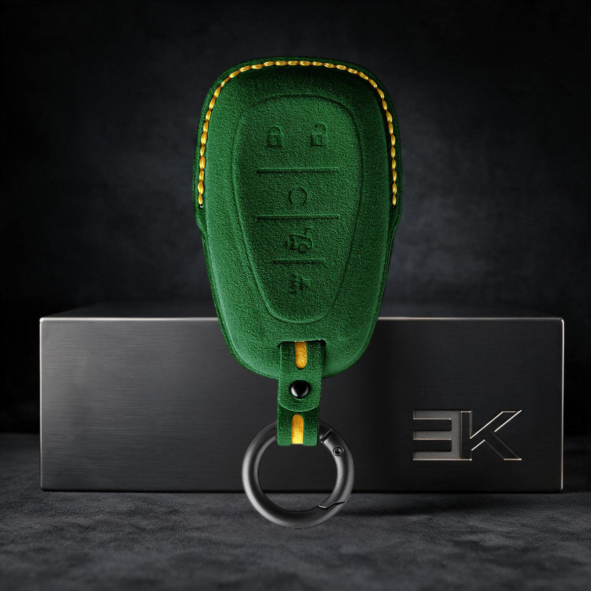 Chevrolet & GMC Key Fob Cover — Official Alcántara® | Camaro, Silverado, Tahoe, Suburban, Malibu, Equinox, Traverse, Corvette & More (5 Buttons)