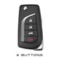 Custodia per Toyota Hilux, Yaris, RAV4, Corolla, Avensis, Aygo, Verso, Scion TC and Auris (4 Buttons)