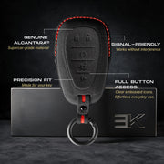 Chevrolet & GMC Key Fob Cover — Official Alcántara® | Camaro, Silverado, Tahoe, Suburban, Malibu, Equinox, Traverse, Corvette & More (5 Buttons)