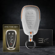 Chevrolet & GMC Key Fob Cover — Official Alcántara® | Camaro, Silverado, Tahoe, Suburban, Malibu, Equinox, Traverse, Corvette & More (5 Buttons)