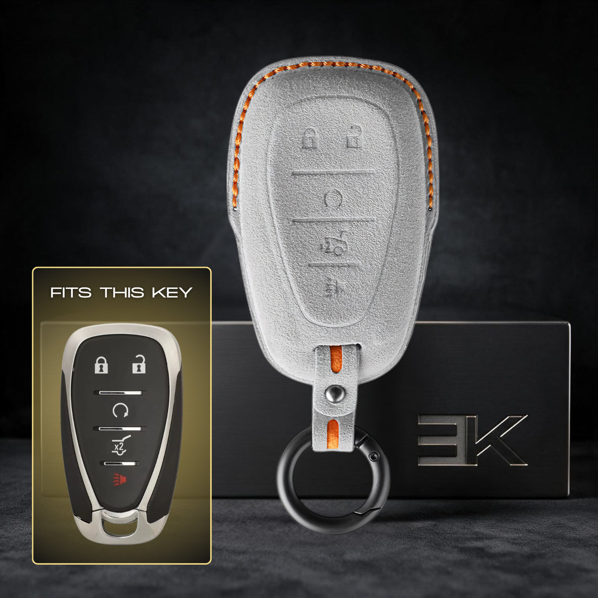 Chevrolet & GMC Key Fob Cover — Official Alcántara® | Camaro, Silverado, Tahoe, Suburban, Malibu, Equinox, Traverse, Corvette & More (5 Buttons)