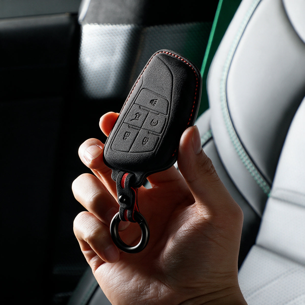 GMC · Chevrolet Key Fob Cover — Official Alcántara® | Sierra, Tahoe, Yukon & More (5 Buttons)