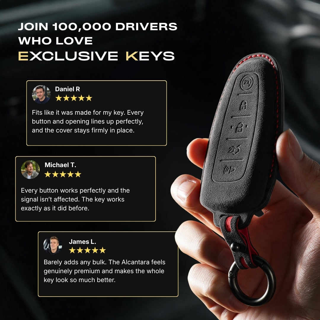 Étui Ford — Alcántara® Officiel | F-150, Explorer, Bronco & More (5 Buttons Slim)